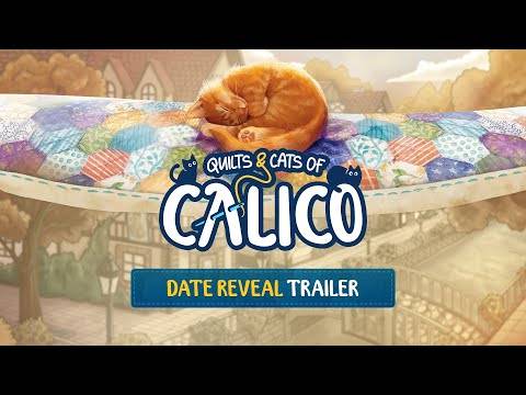 カリコゲームプレイのキルトと猫
