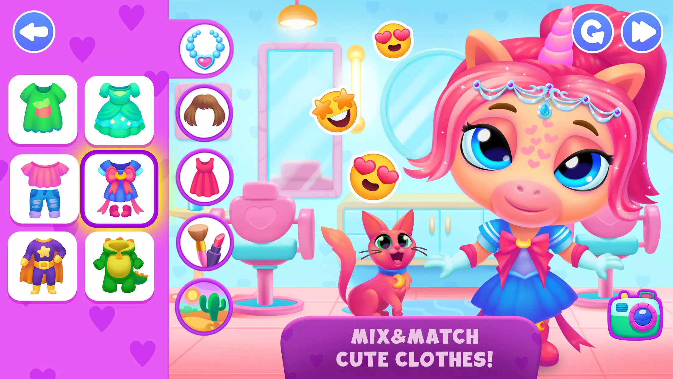 Unicorn Dress up games kids Captura de tela 2