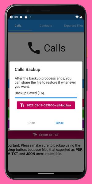 Call Log Backup,Restore & PDF Export スクリーンショット 2