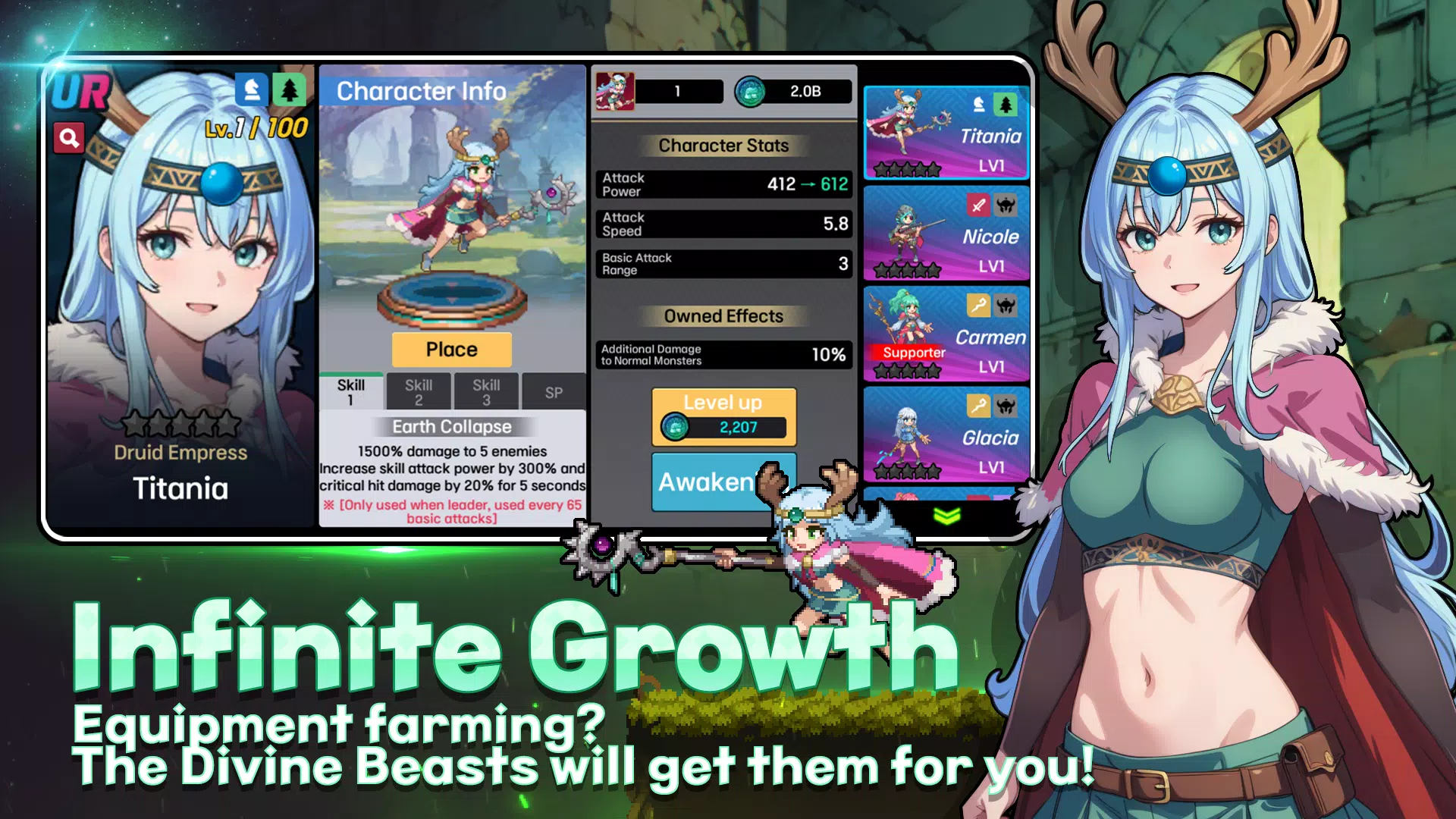 Conquest Girls: AFK Idle RPG Captura de tela 3