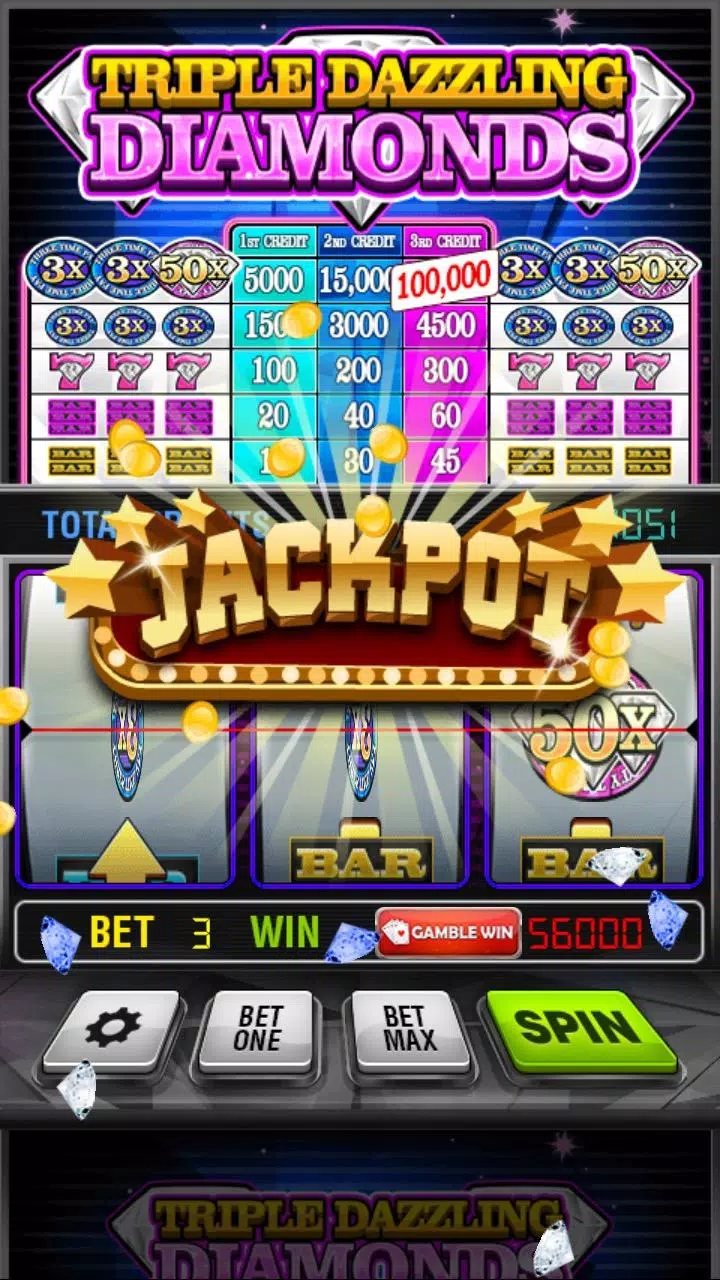 Triple Dazzling Diamonds Slots Screenshot 1