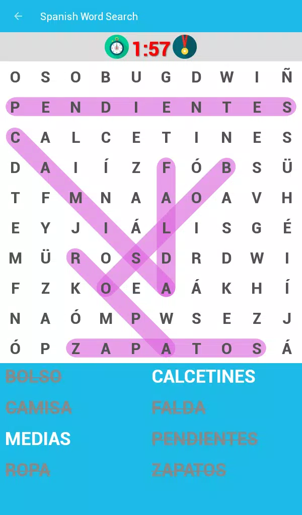 Spanish Word Search Game Screenshot 3