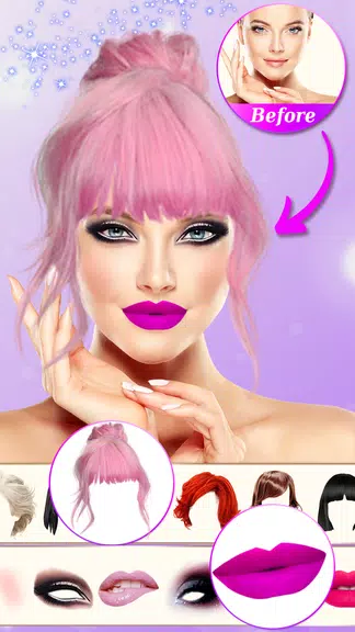 Beauty cam cabello maquillaje Captura de pantalla 3