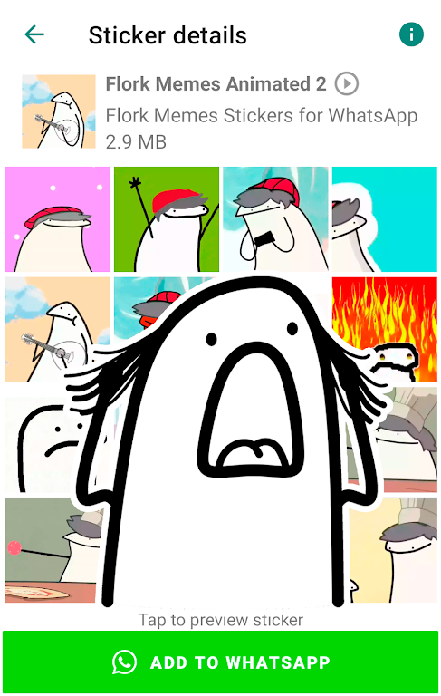 Schermata Flork memes stickers WASticker 1