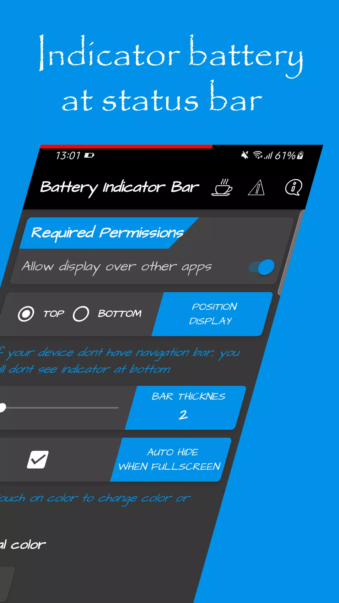 Battery Indicator Bar应用截图第0张