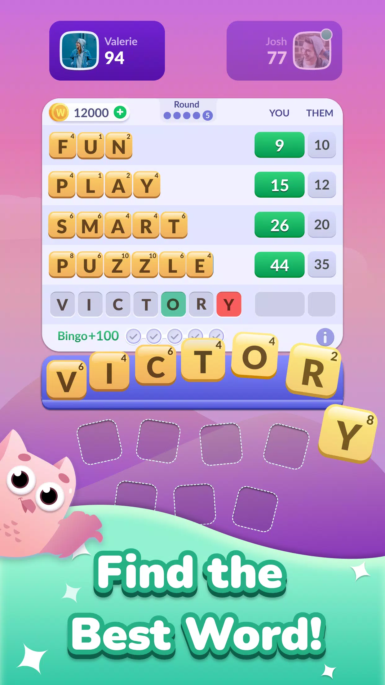 Word Roll - Word Bingo स्क्रीनशॉट 1