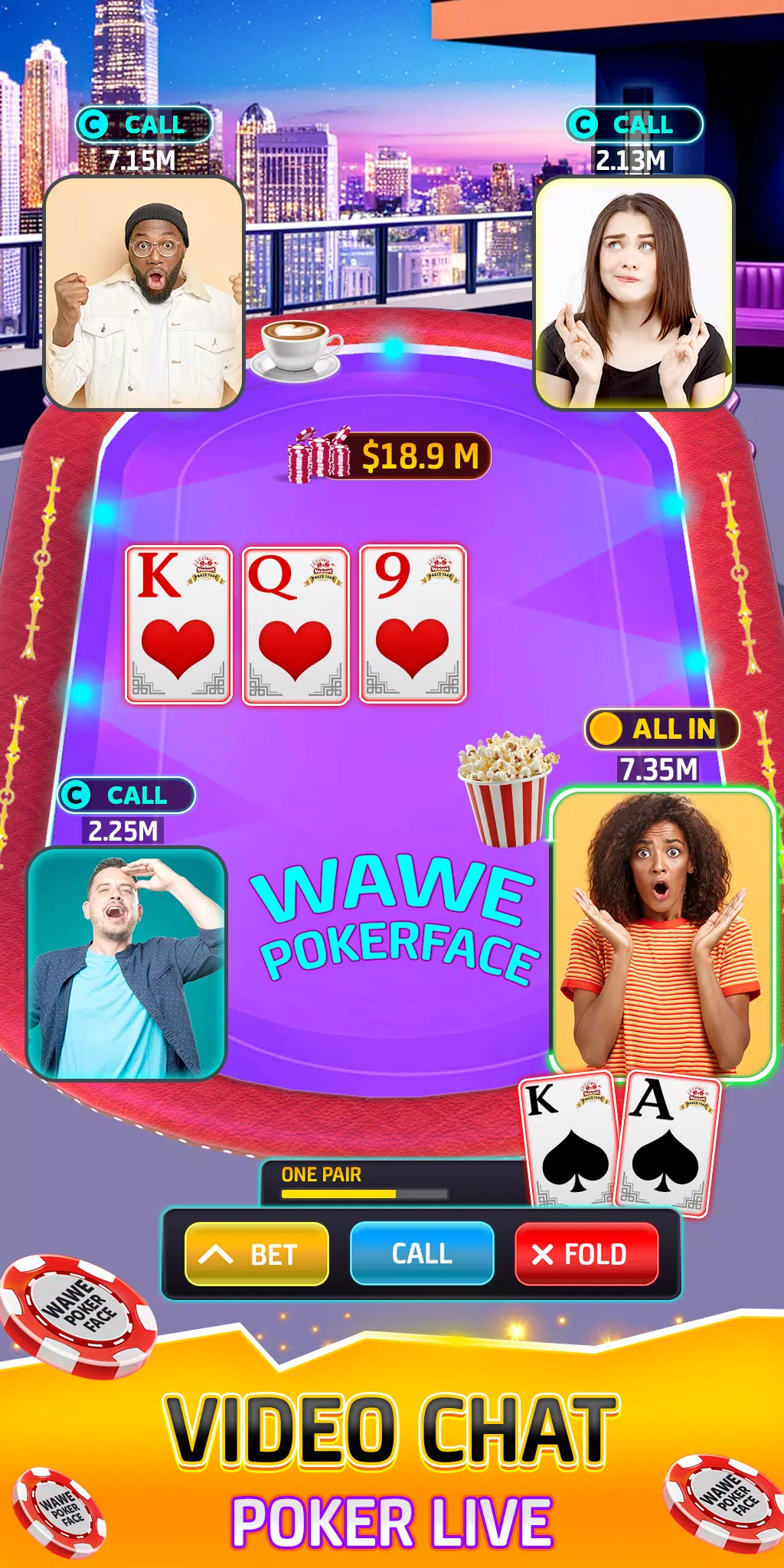 Wawe Poker Face - Holdem Poker Screenshot 2