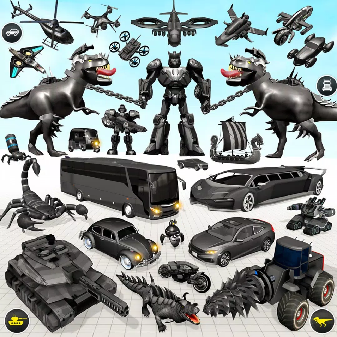 Dino Robot Car Transform Game Capture d'écran 0