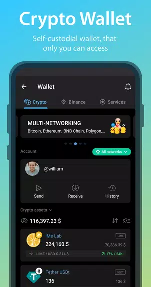 iMe Messenger & Crypto Wallet Capture d'écran 3