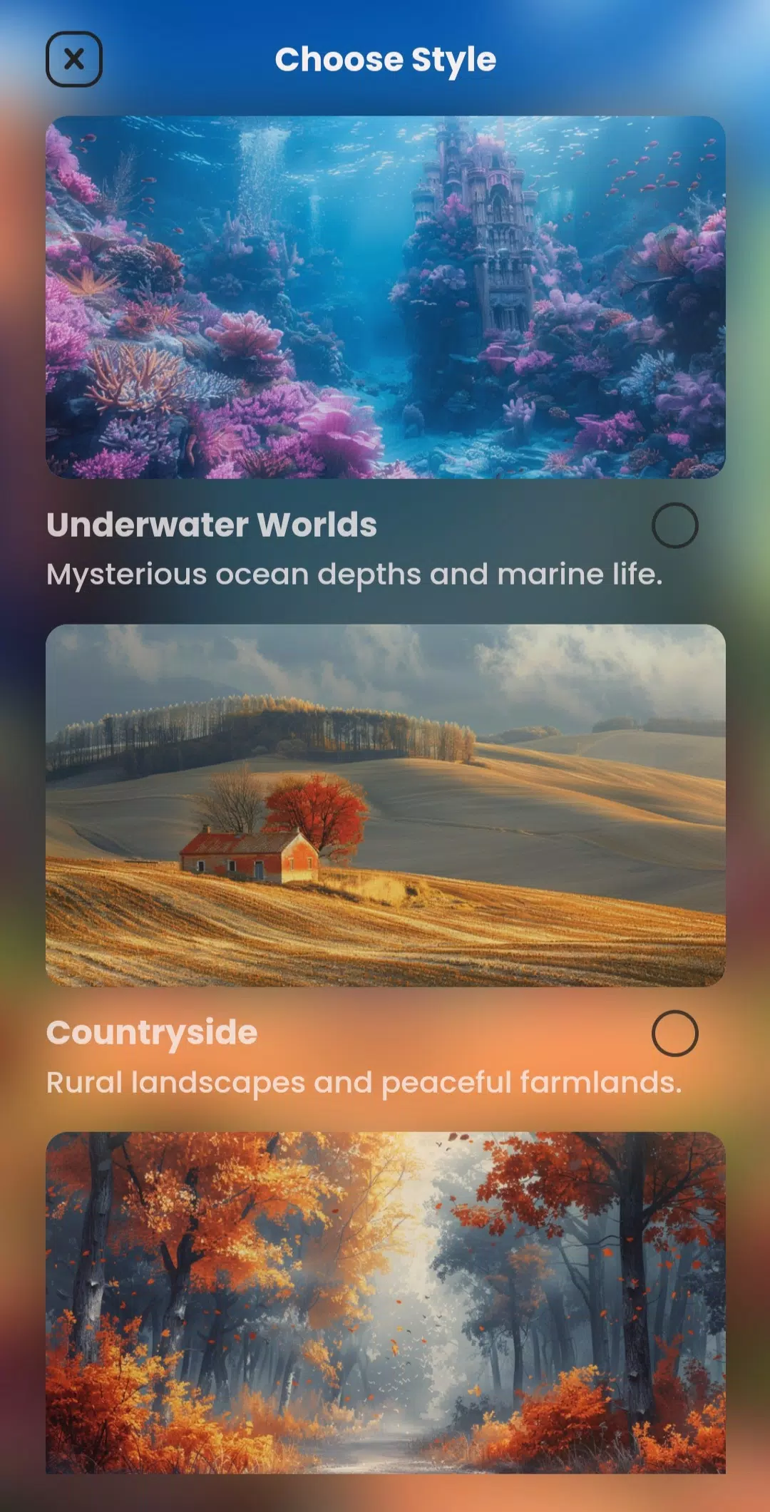 Schermata AI Landscape Generator App 2