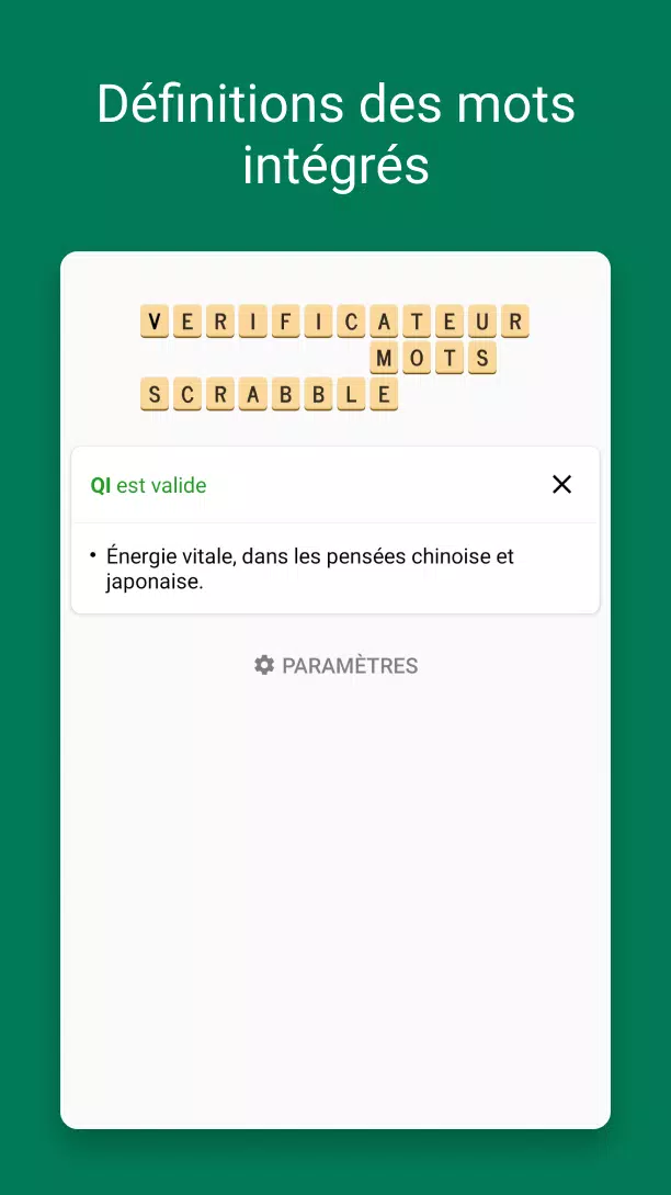 Verificateur Mots SCRABBLE Zrzut ekranu 1