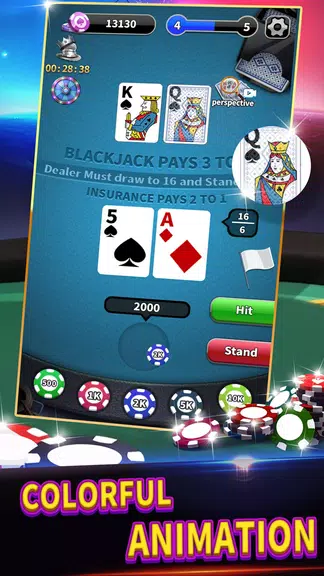 BlackJack 21 lite offline game स्क्रीनशॉट 1