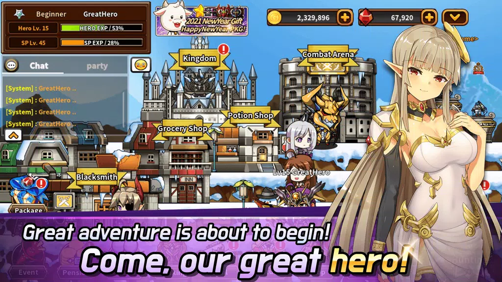 Hero Town Online: 2D MMORPG Schermafbeelding 1