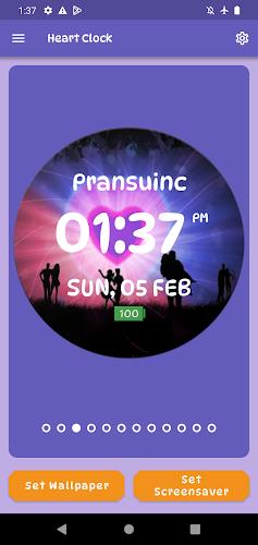 Heart Clock Live Wallpaper Capture d'écran 1