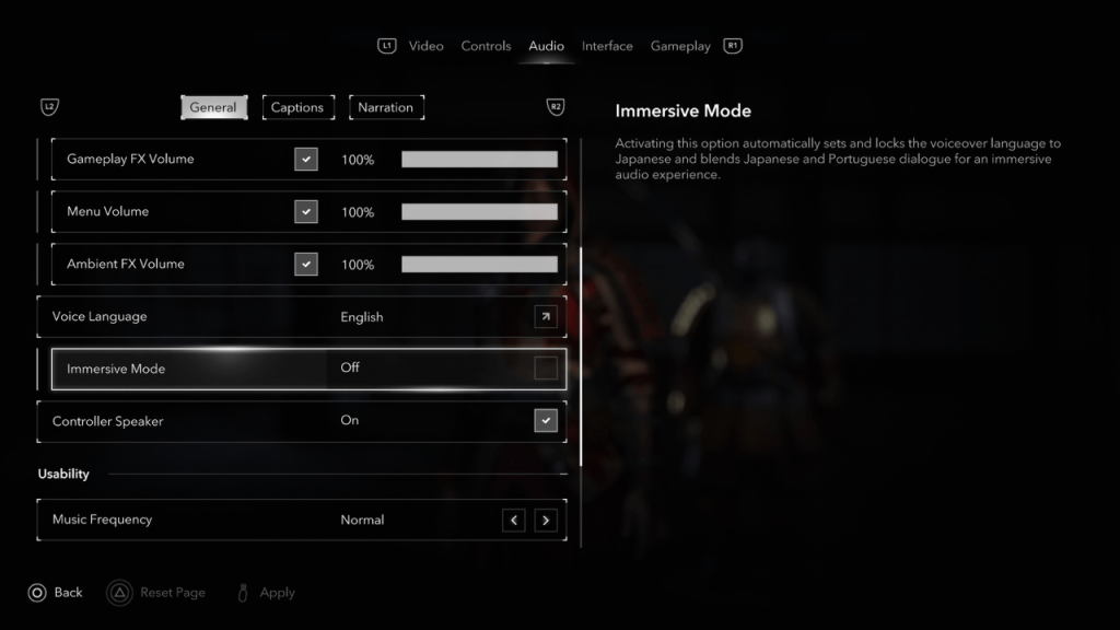 Assassin's Creed Shadowsオーディオオプション、没入型モードが強調表示されました
